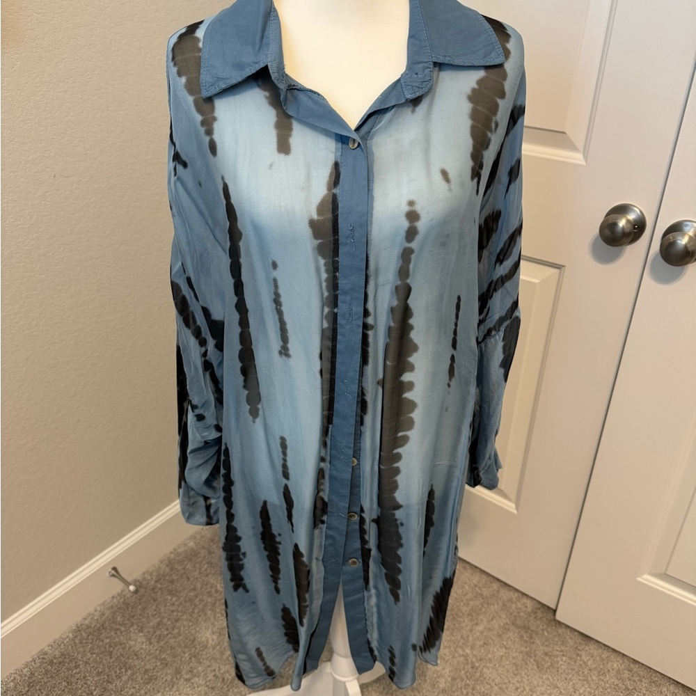 Blue and Black Women's Tunic
